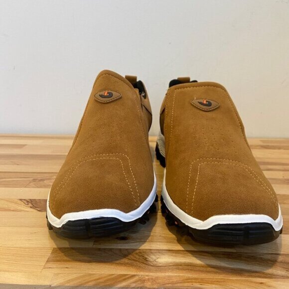 Zuodi Sport Mens Lightweight Slip-On Sneakers Brown Black Synthetic Durable 44 - Picture 4 of 13